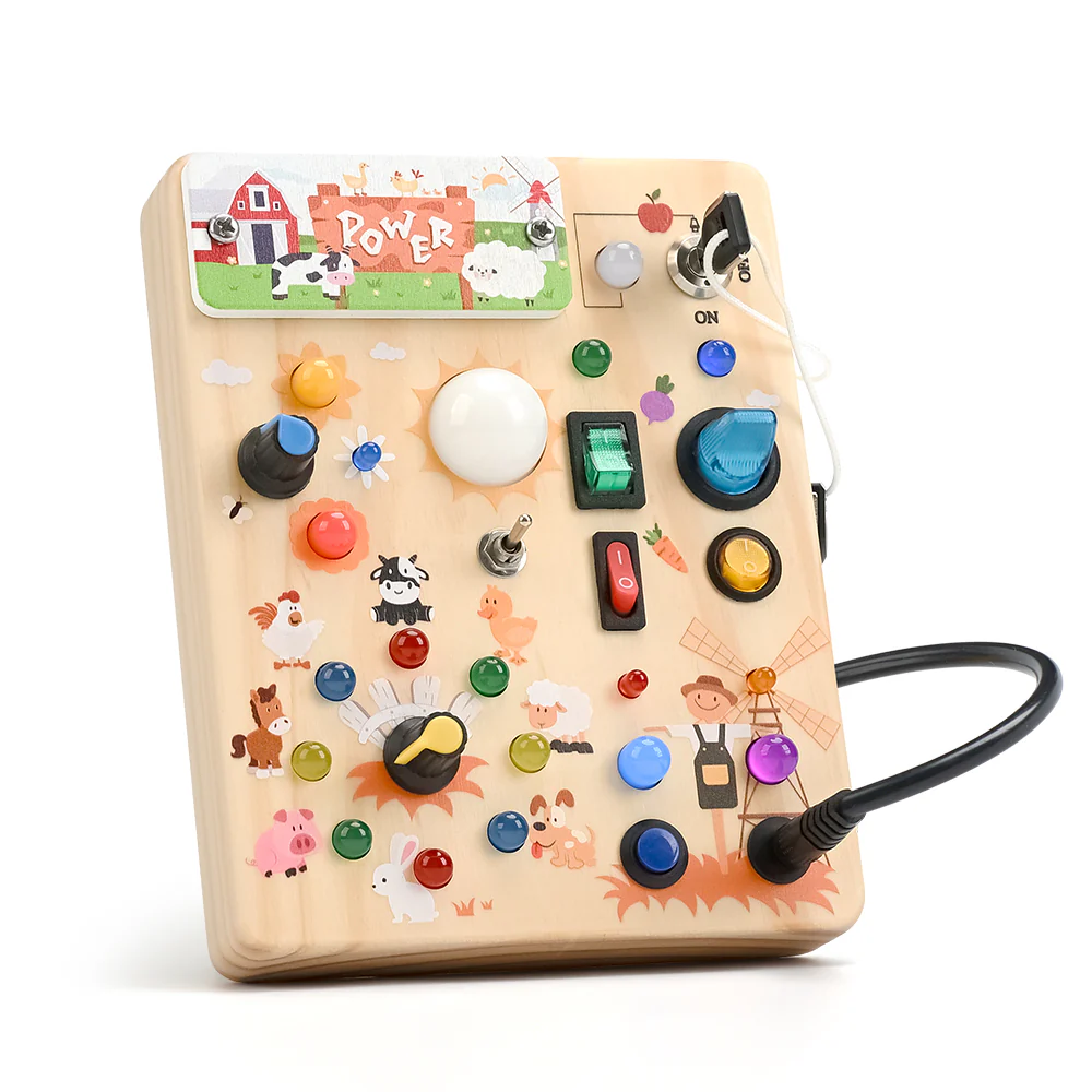 [🔥More affordable, 100% authentic🛍️]Joyreal Montessori Busy Board | LED Sensory Toys for Toddlers 1+